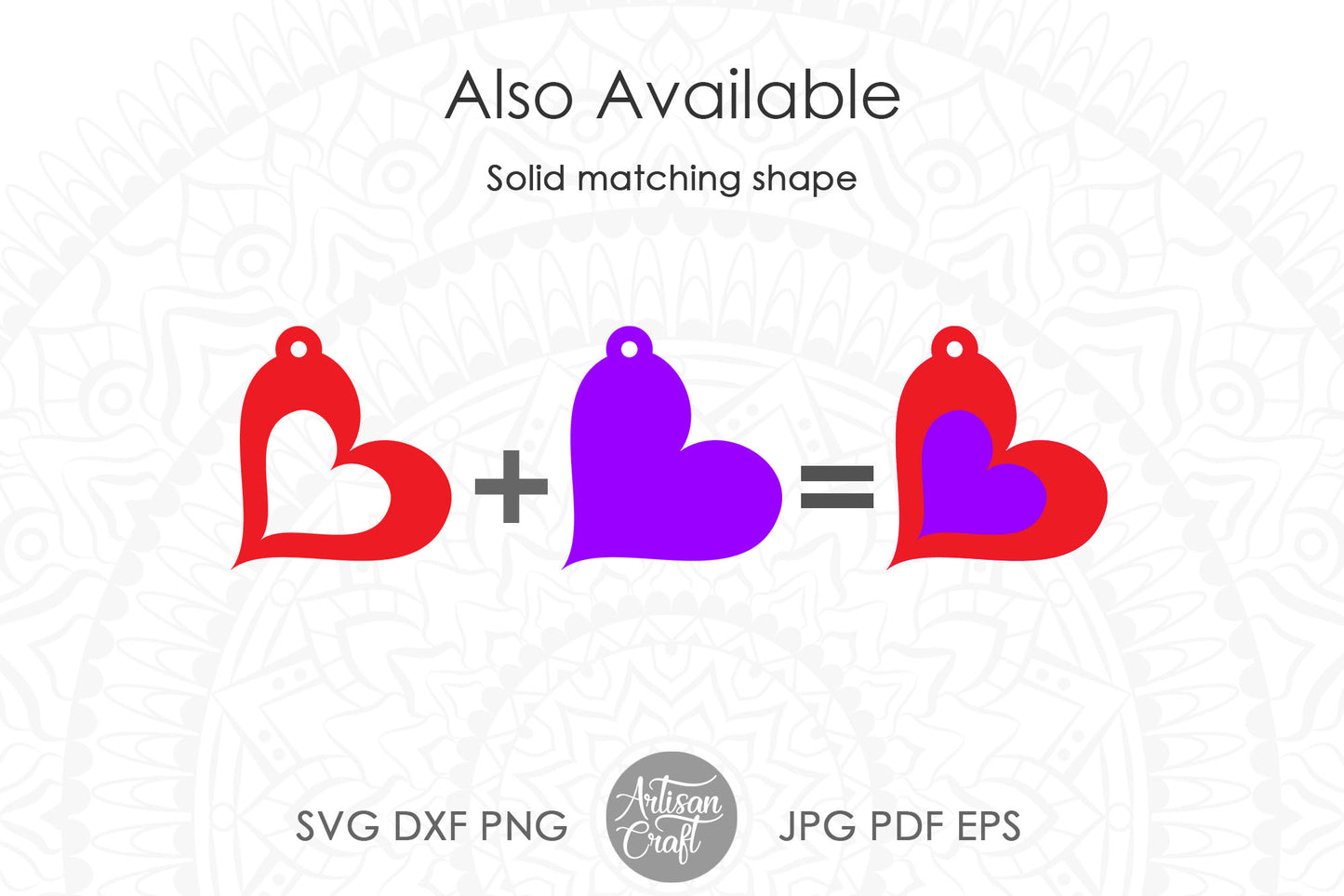 Heart Earrings SVG cut files for laser cutting