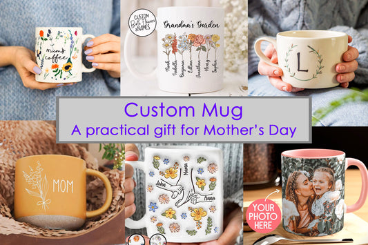 Custom Mug a practical gift for Mother’s Day from Etsy
