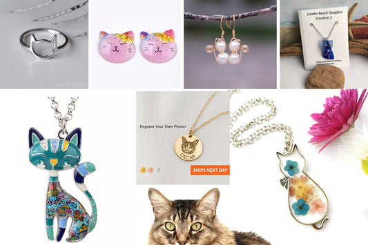 Cat Jewelry gift idea for cat lovers from Etsy