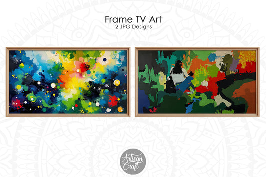 Abstract art painting for Frame TV, Frame TV art, TV screensaver, digital wallpaper, colorful art, Frame tv art texture, abstract background