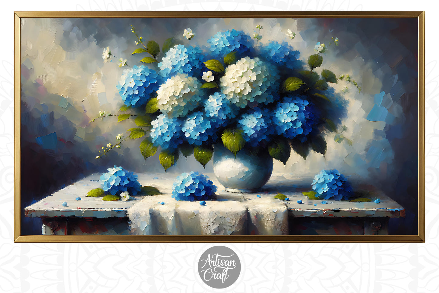 Blue Hydrangea Frame TV art