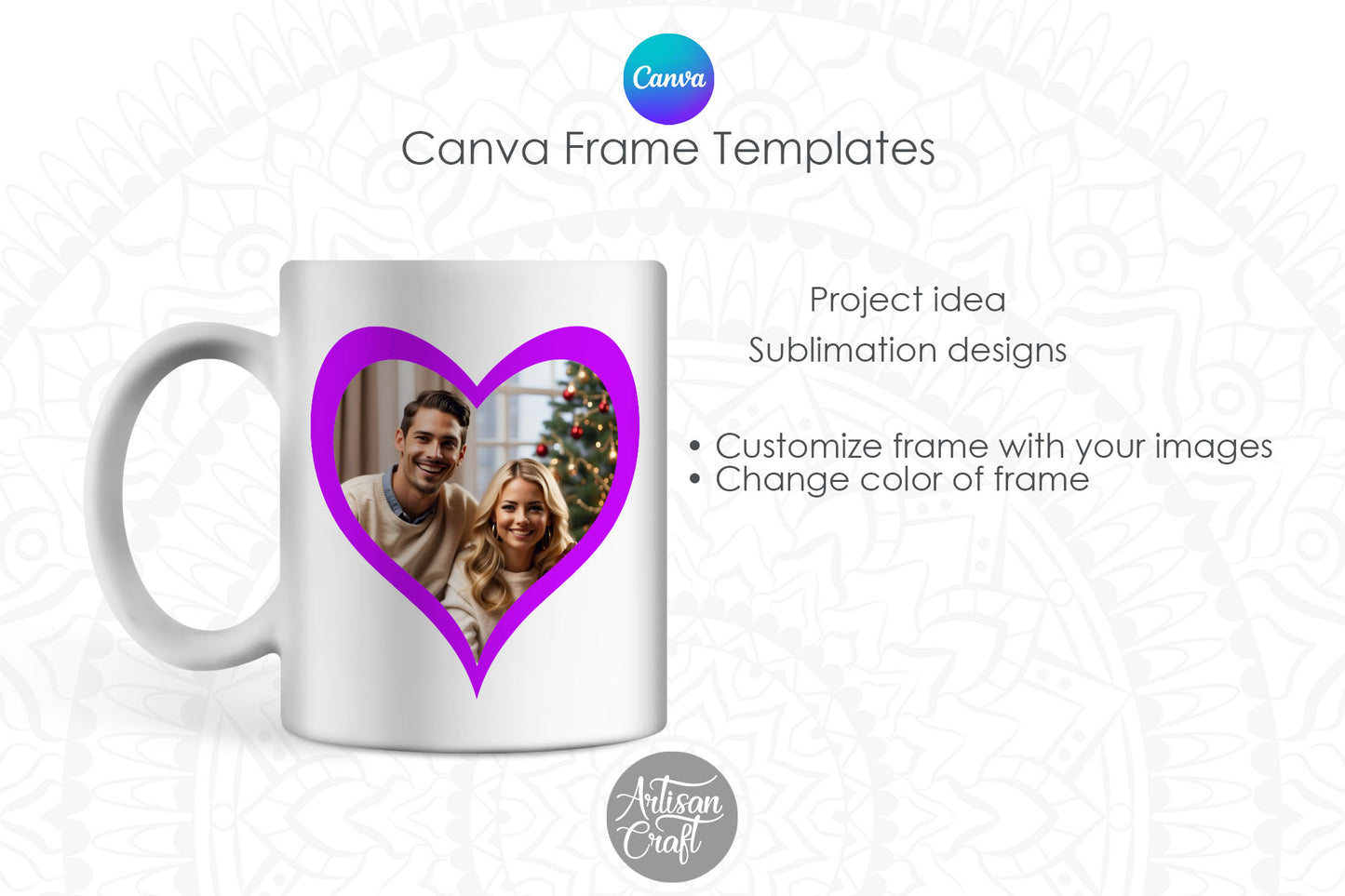 Canva Frame Template | heart Canva frame