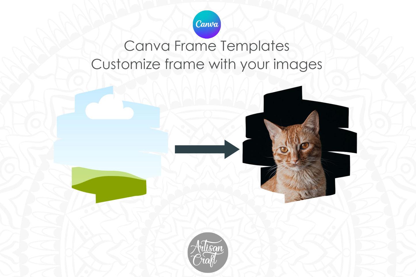 Canva brush stroke frame templates
