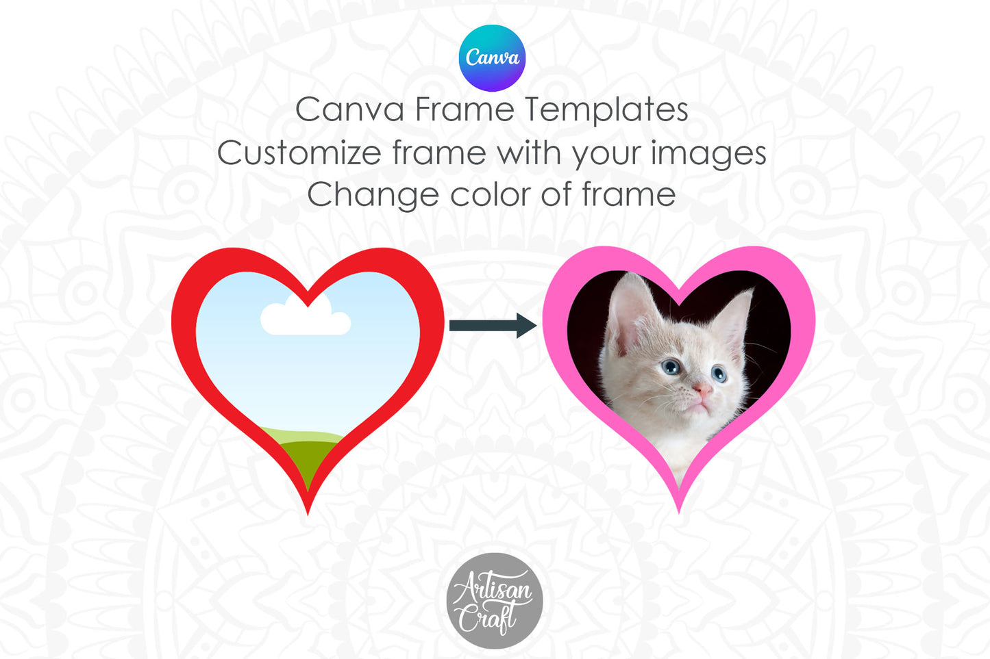 Canva Frame Template | heart Canva frame