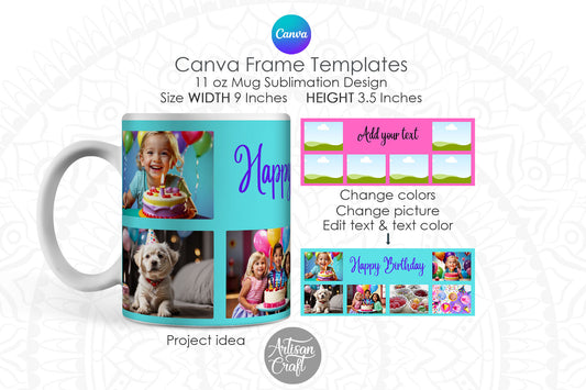 Canva Mug Template | Picture Mug Template | Canva frame
