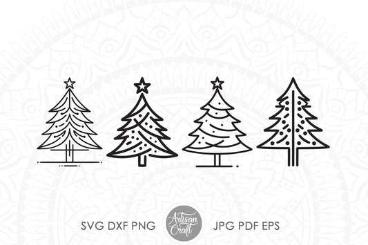 Abstract Christmas Trees SVG cut files