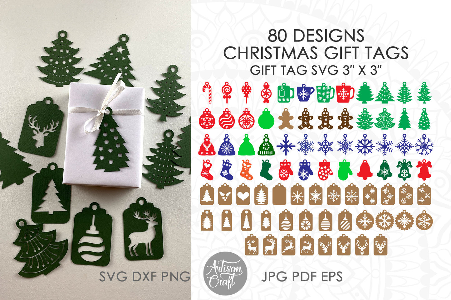 Christmas gift tag SVG bundle