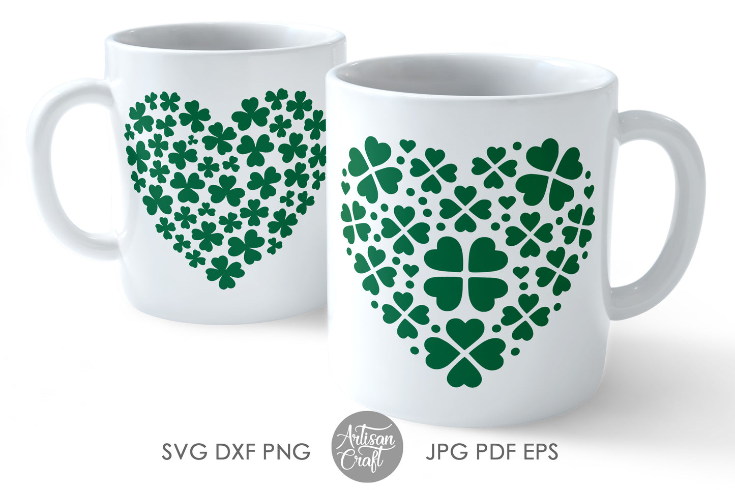 Clover heart, St Patrick SVG files