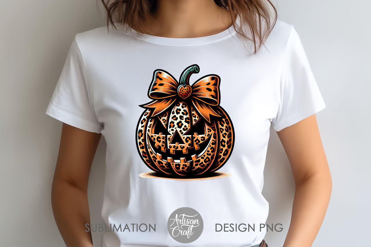 Jack o lantern pumpkin, coquette bow PNG