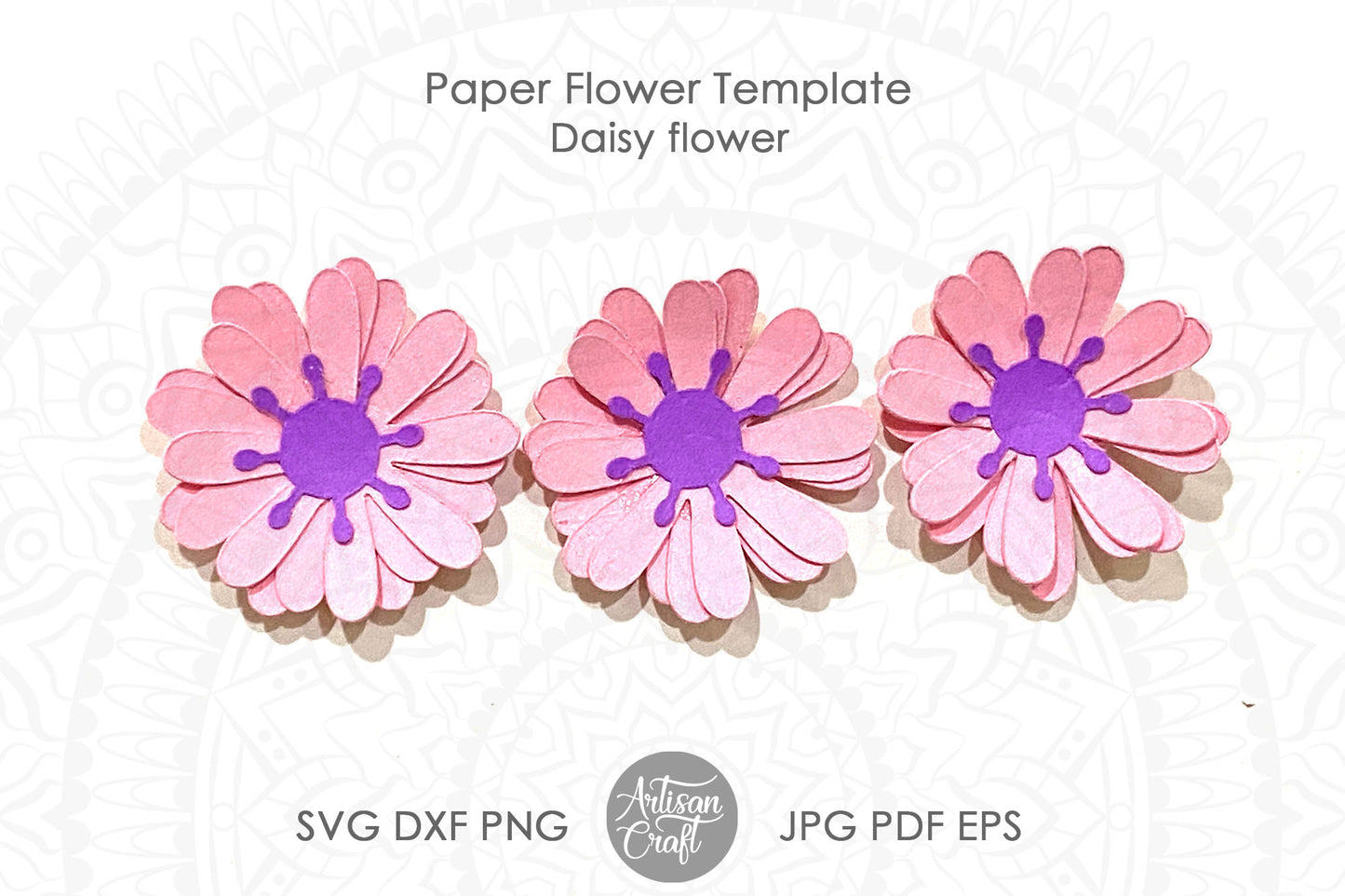 Daisy Paper Flower SVG cut files for Cricut