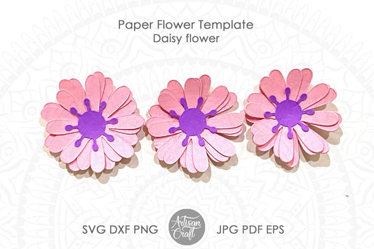 Daisy Paper Flower SVG cut files for Cricut