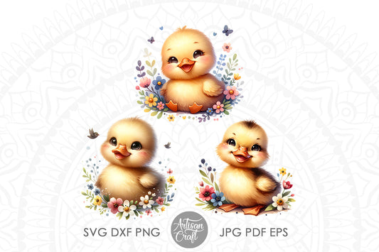 Cute duck clipart | Duckling Clipart | nursery wall art