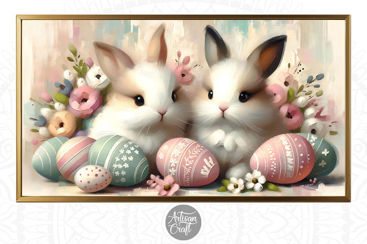 Easter bunny Frame TV art, Easter eggs, Rabbit Frame Tv Art