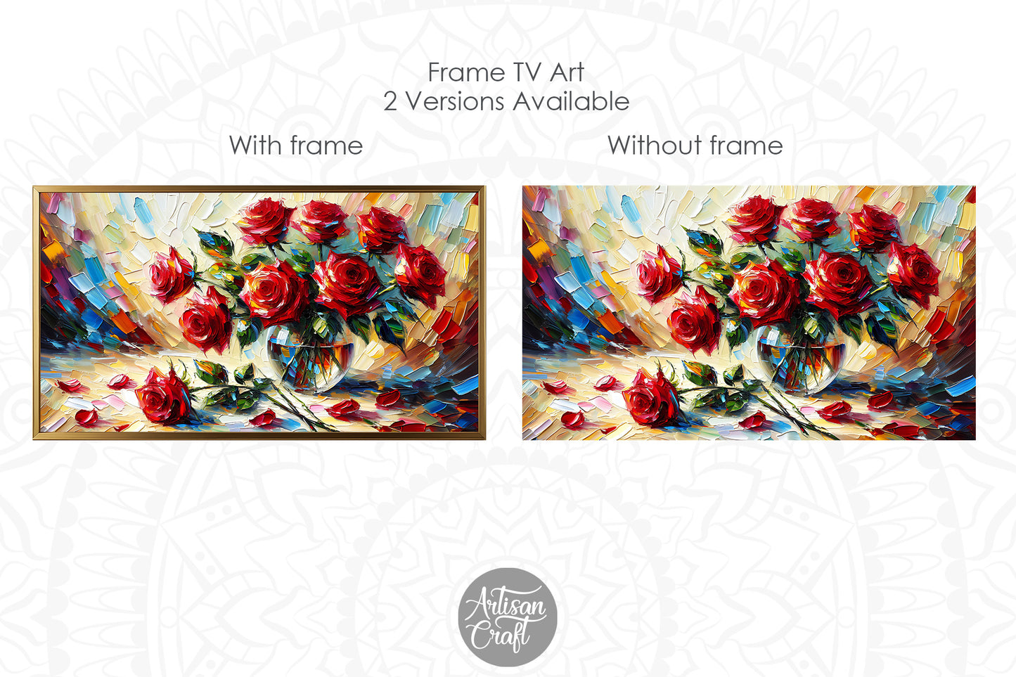 Rose Frame Tv Art, tv wallpaper, Valentines Day Frame TV art