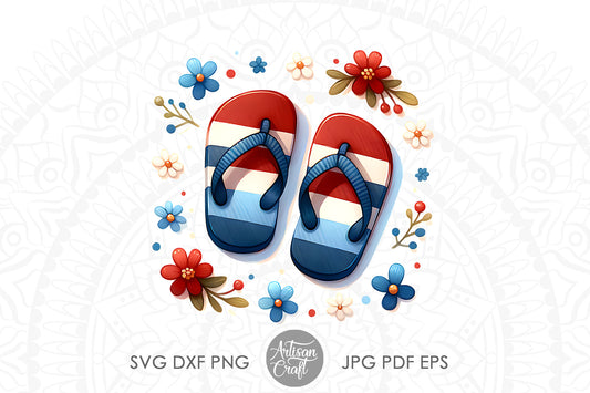 Flip flops PNG, floral nursery art, PNG