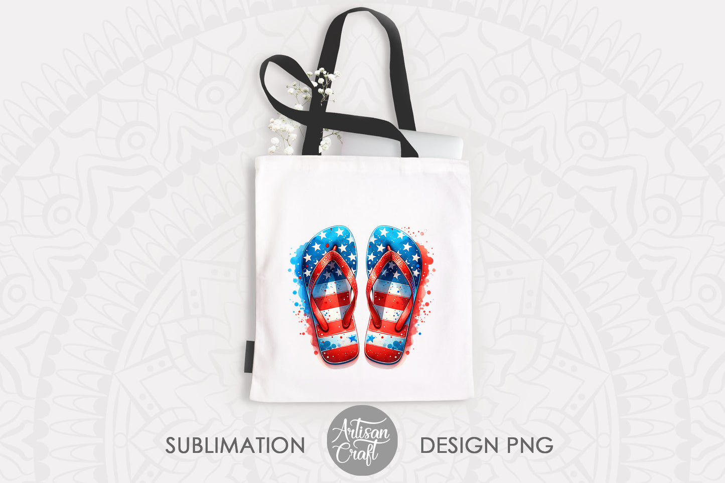 Patriotic flip flops | red white and blue | American Summer