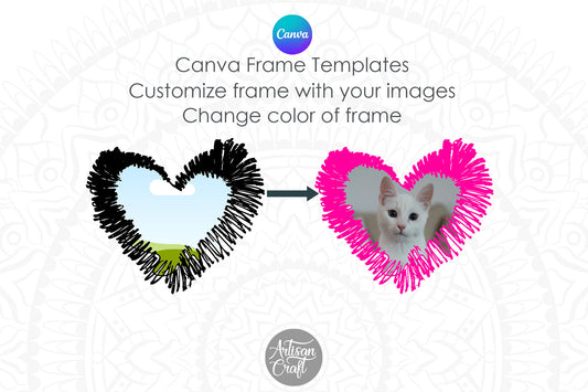 Canva Heart Frame | Canva frame | Doodle heart