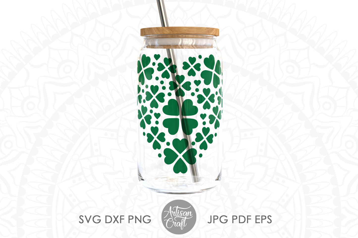 Clover heart, St Patrick SVG files