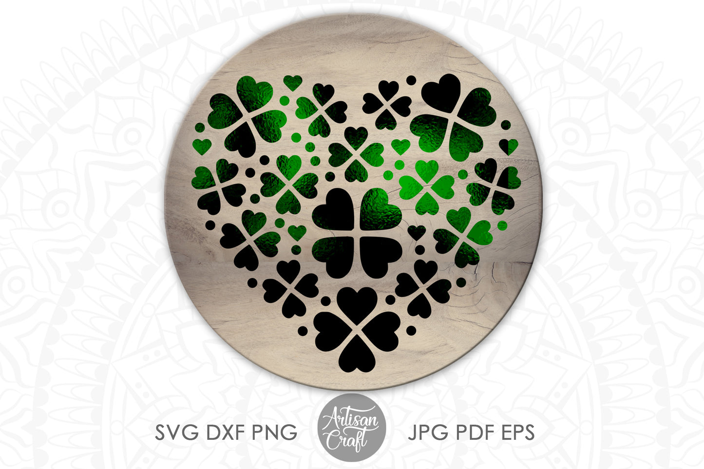 Clover heart, St Patrick SVG files