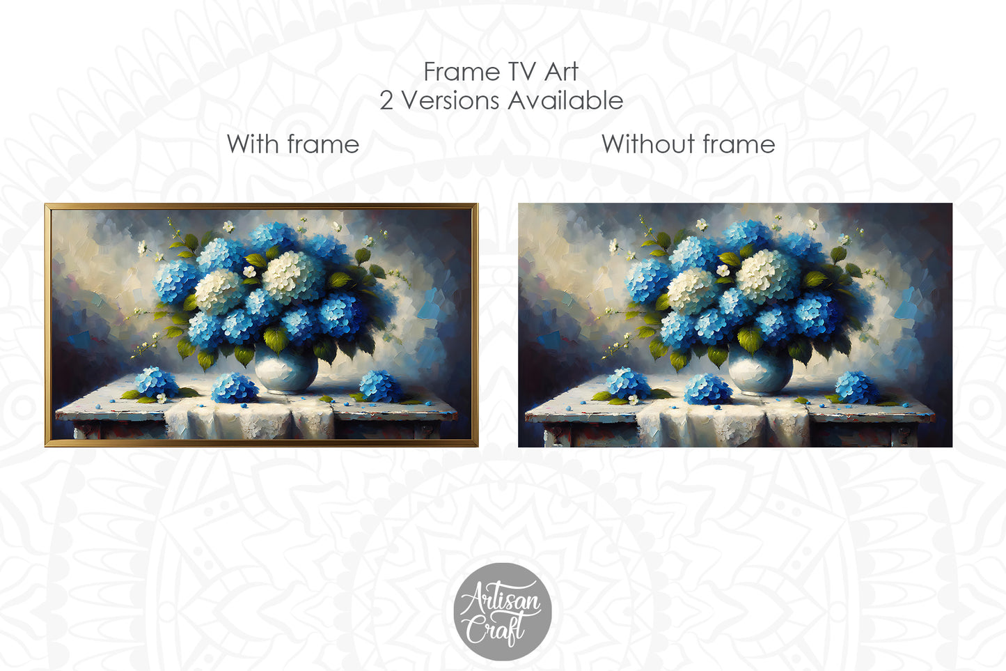 Blue Hydrangea Frame TV art