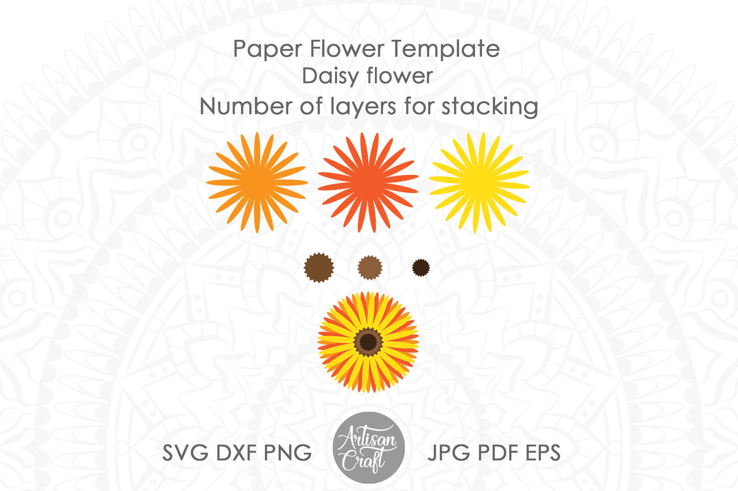 Daisy paper flower pattern SVG