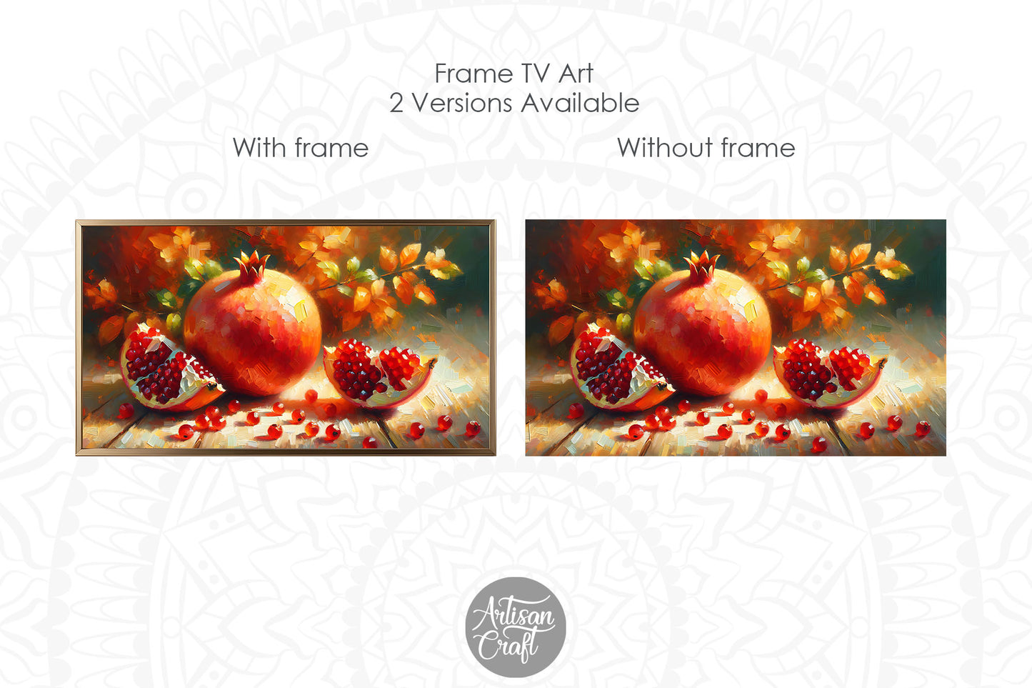 Pomegranate Frame TV art still life oil painting