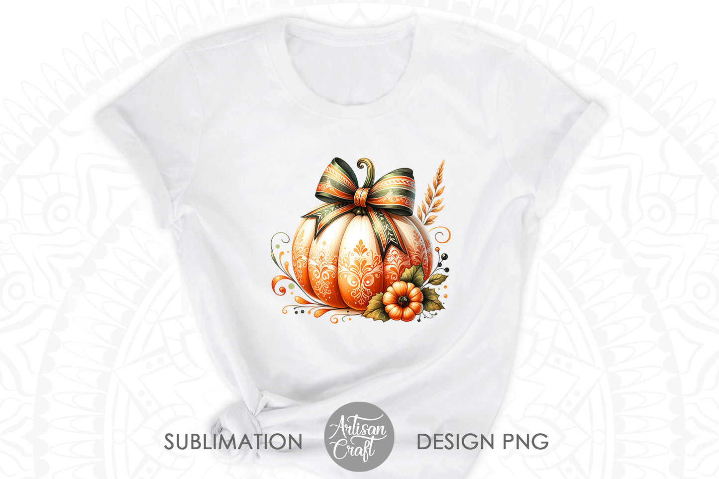 Pumpkin With Bow | Fall Coquette Bow | Fall Designs PNG