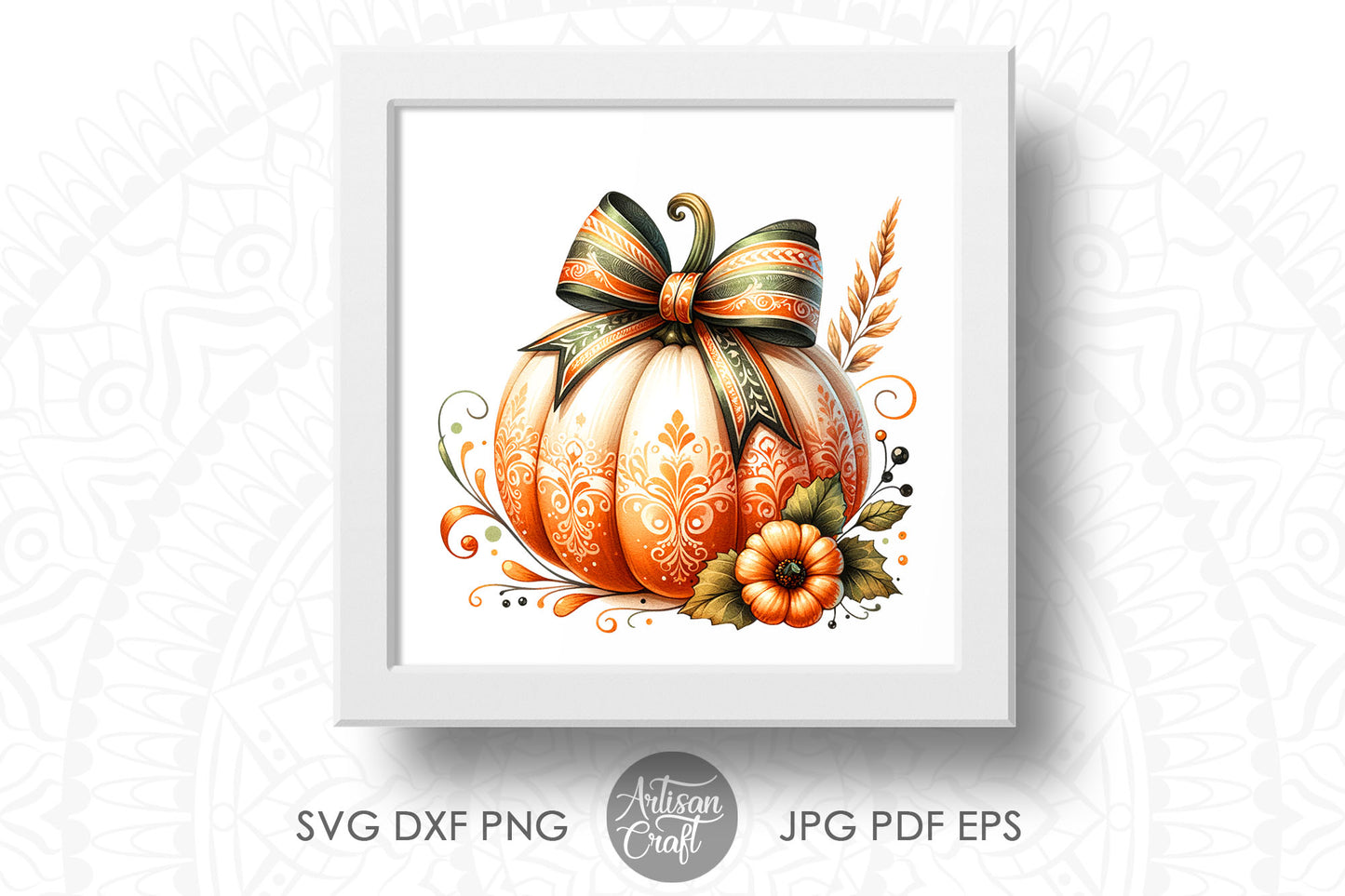 Pumpkin With Bow | Fall Coquette Bow | Fall Designs PNG