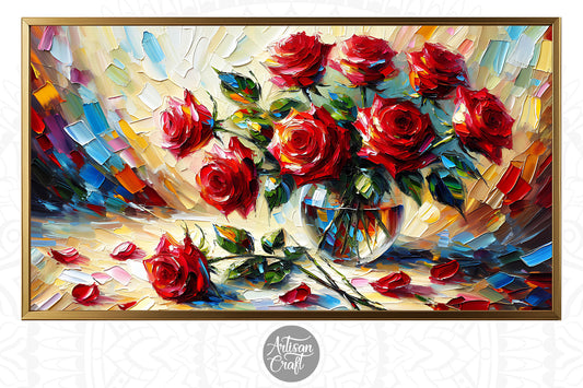 Rose Frame Tv Art, tv wallpaper, Valentines Day Frame TV art