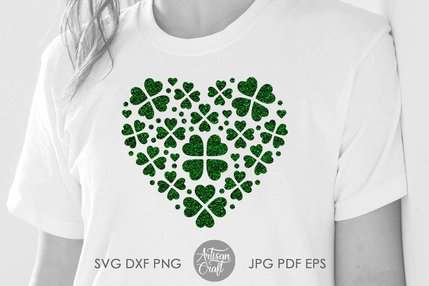 Clover heart, St Patrick SVG files