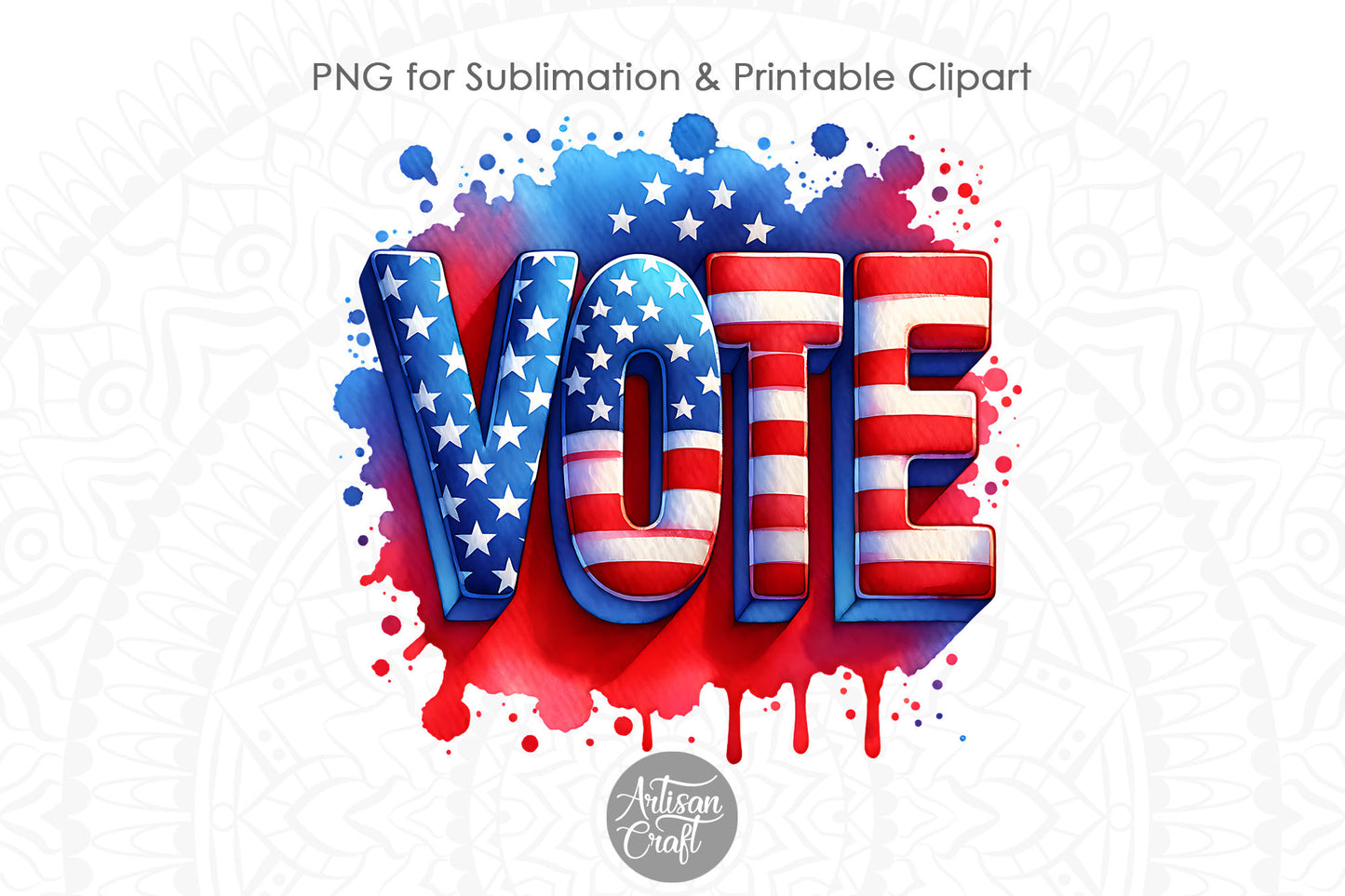 Vote PNG, USA election, patriotic design