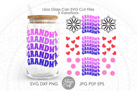Grandma glass coffee cup, Glass can SVG
