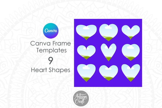 Canva heart frame, Canva template