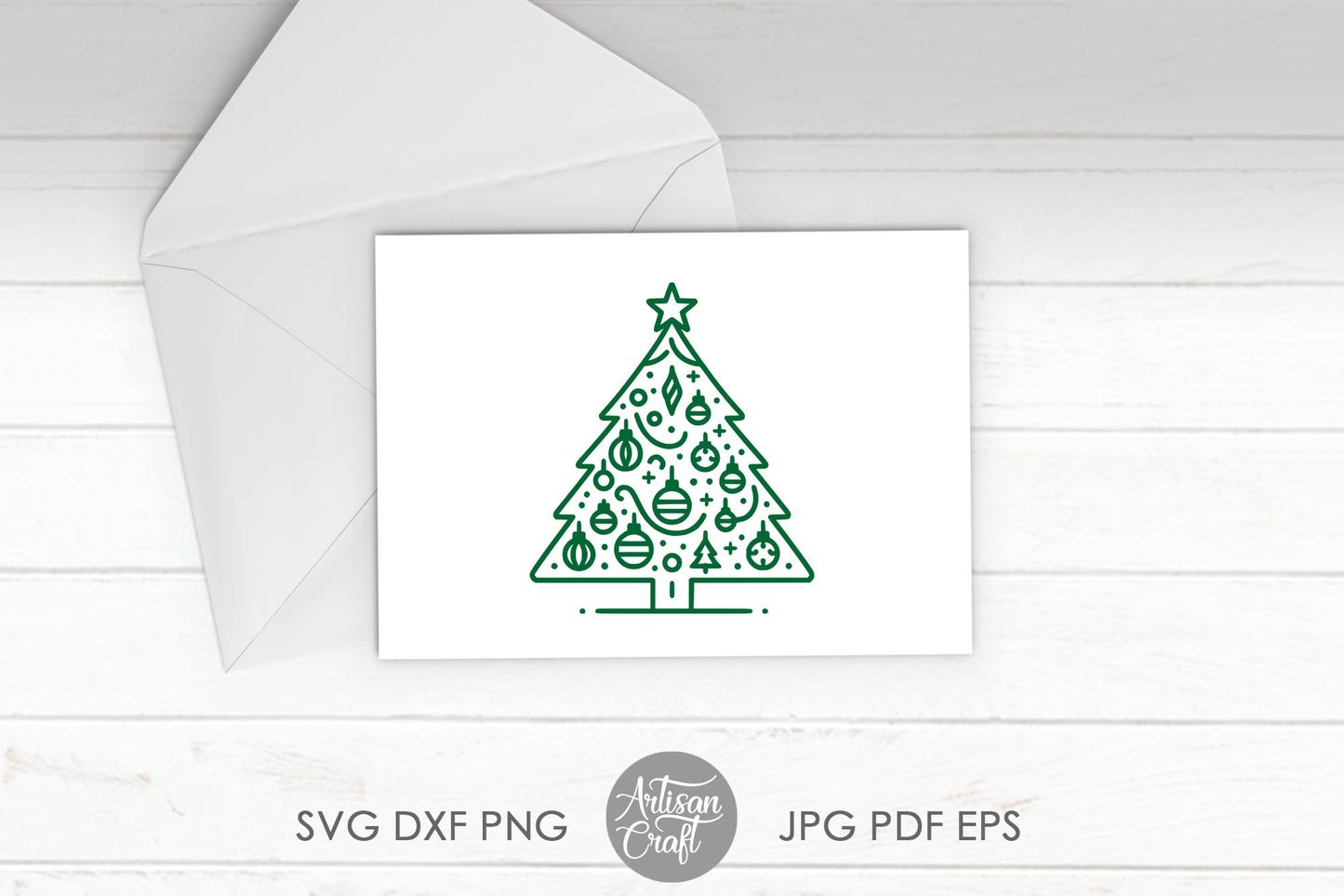 Christmas Tree SVG cut files, pine tree, decorated Christmas tree SVG, DXF files, minimalist décor