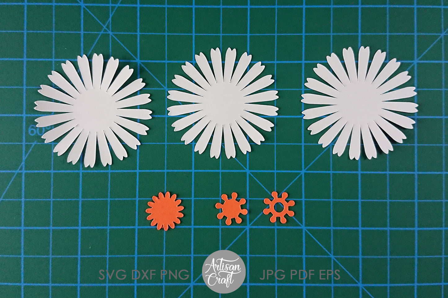 Daisy paper flower template, Paper Daisy SVG, Daisy Template