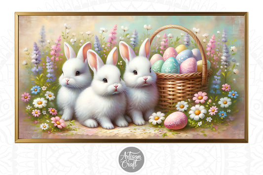Easter Frame TV art, Easter bunny Frame TV art, Easter eggs