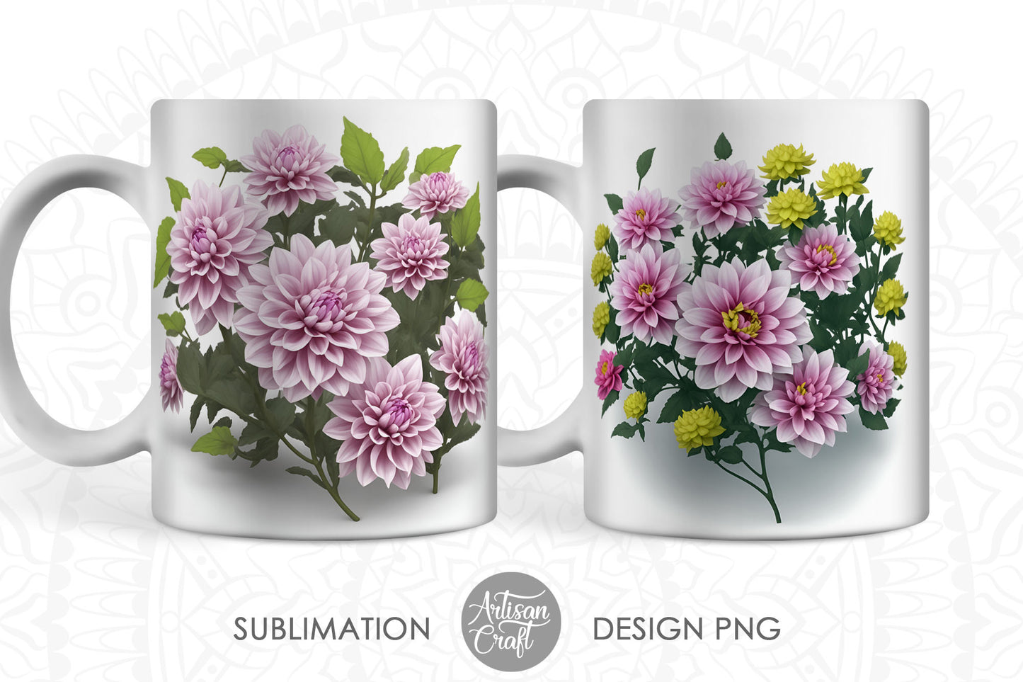 3D Dahlia flowers | 3D mug | 11oz mug