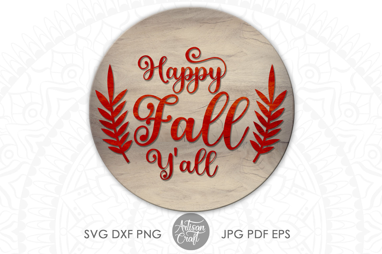 Happy fall Y'all SVG cut file for laser and die cutting