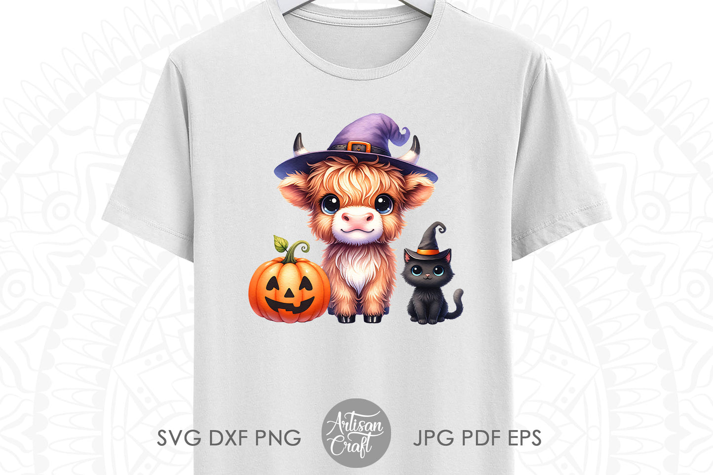 Halloween Baby Highland Cow Clipart