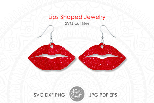 Lips earrings SVG cut file for laser cutting