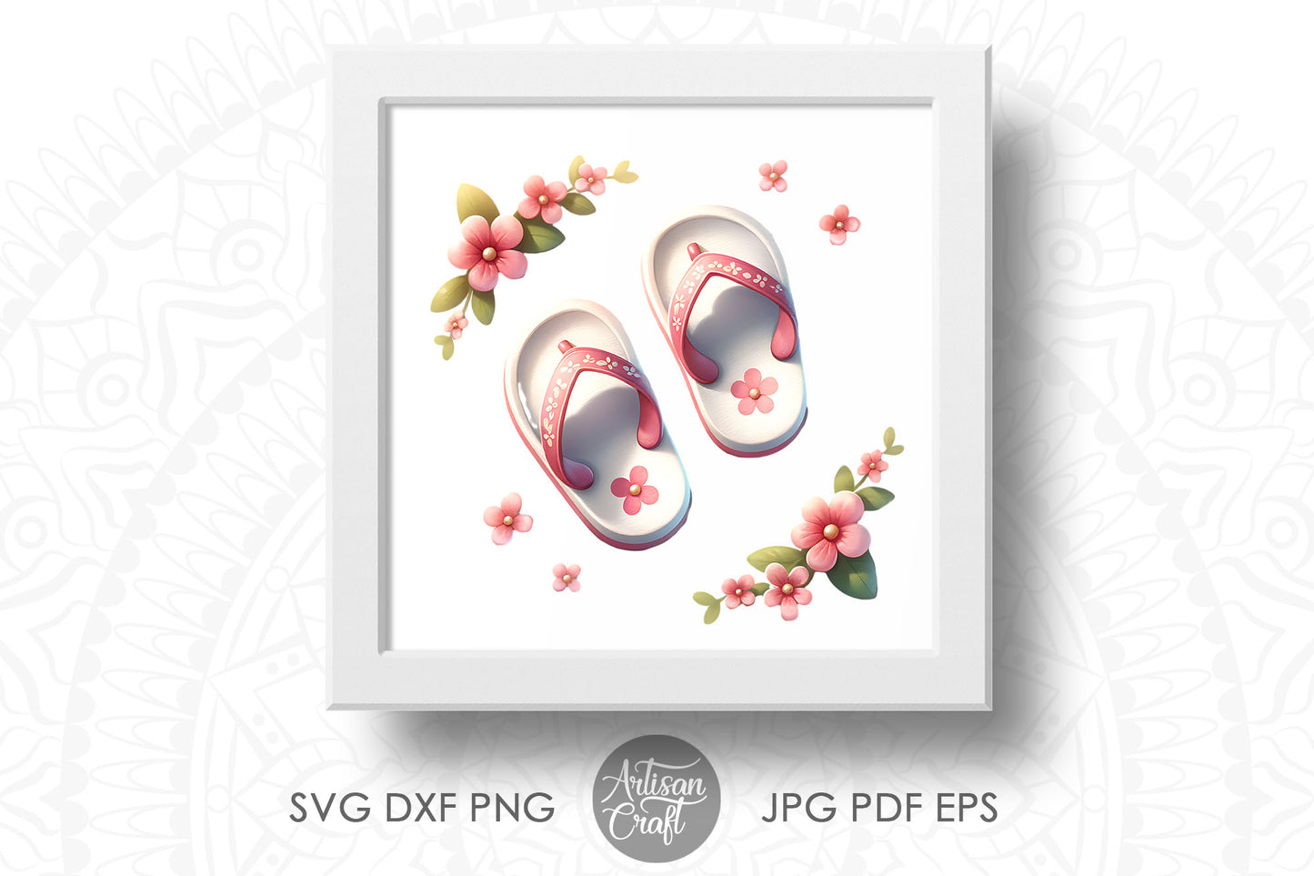 Nursery Art, Flip Flop PNG, Nursery Wall Art