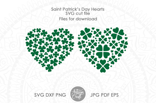 Clover heart, St Patrick SVG files