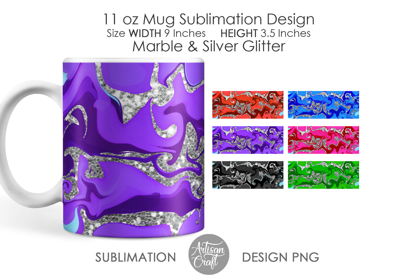 11 oz mug sublimation PNG with marble effect