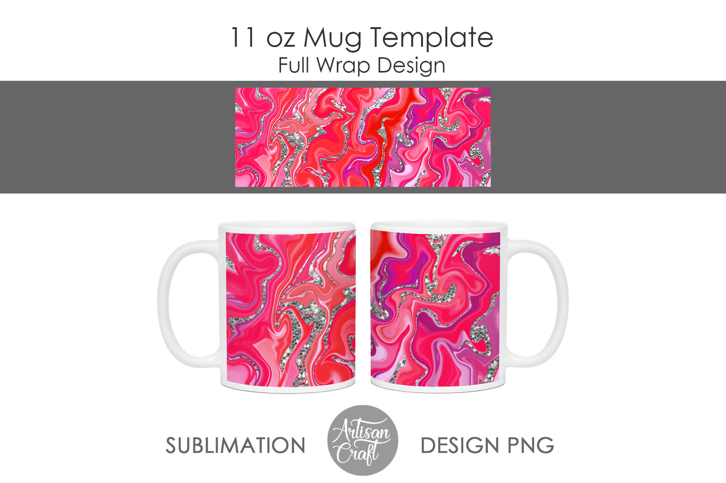 Sublimation mug design with fluid art