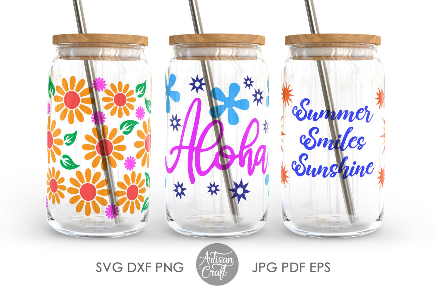 16oz Glass can SVG for summer