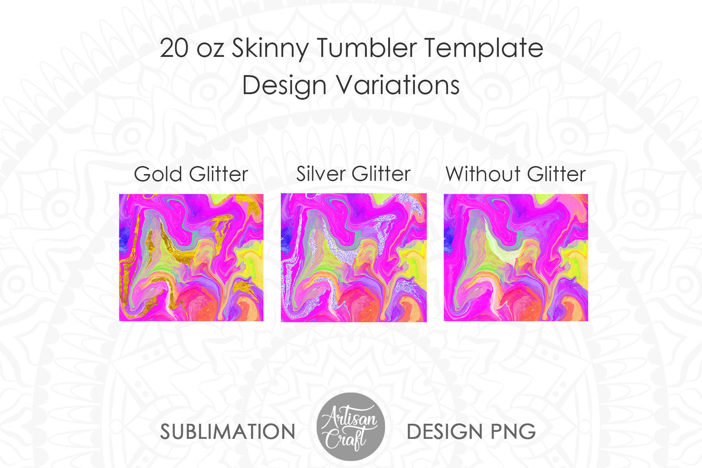 Tumbler sublimation design in multicolor