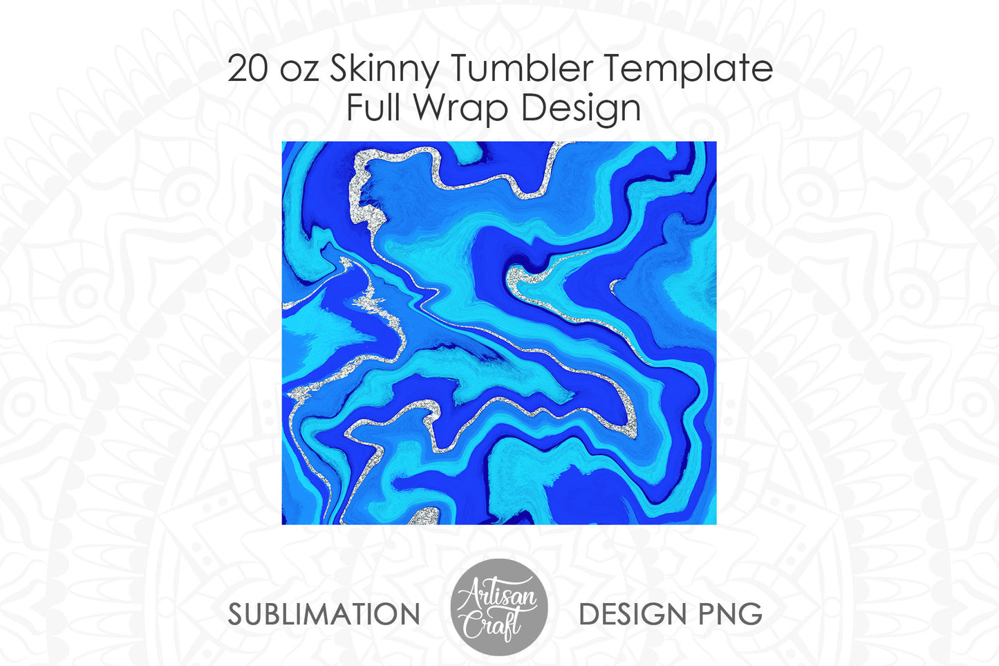 Blue tumbler wrap PNG