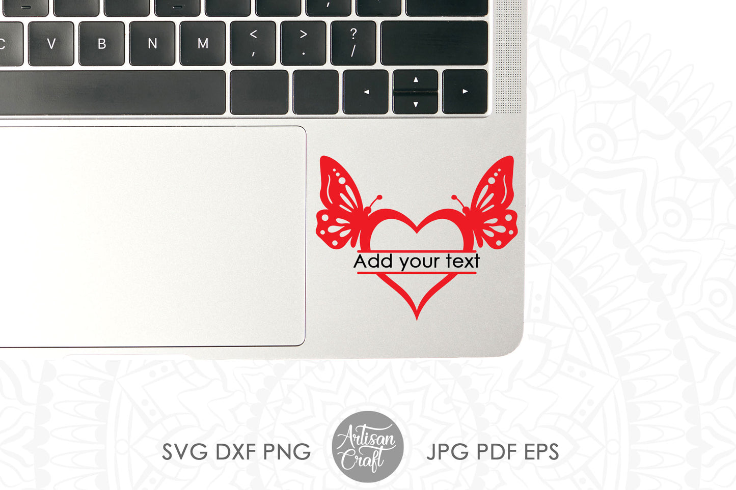 Split heart monogram SVG, butterfly heart