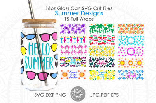 16oz Glass can SVG for summer