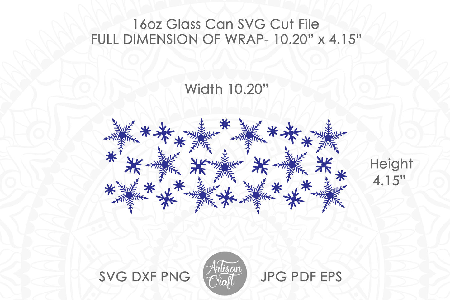 Snowflake Can Glass Wrap, SVG bundle